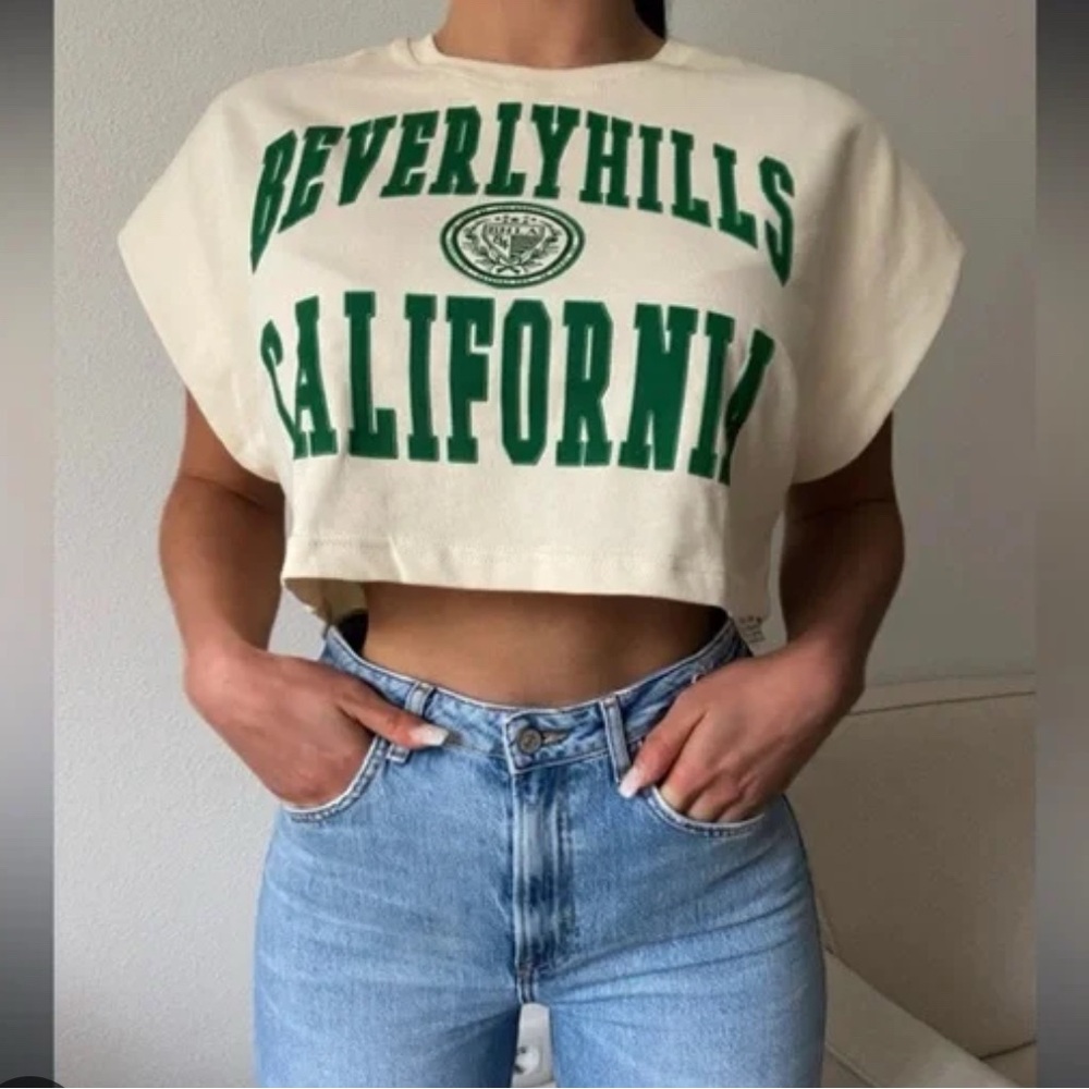 Zara muscled tee crop top